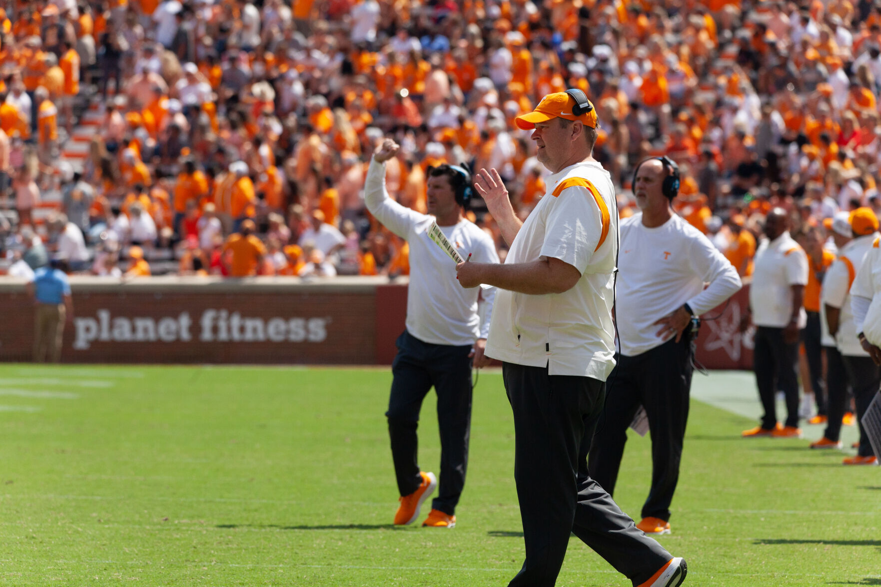 Heupel during Pittsburg game